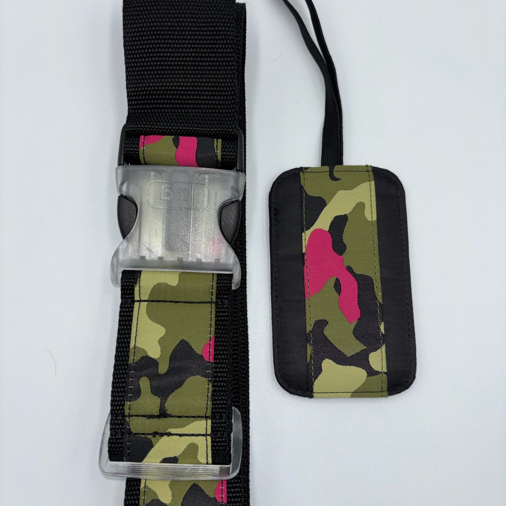 Lug Camo Orchid Pink Green Luggage Travel Strap Tag